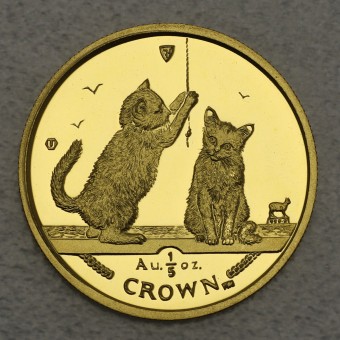 Goldmünze 1/5oz "Isle of Man - Cats 2001" Somali Kitten Cats