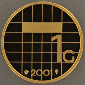 Goldmünze 1 Gulden "Beatrix" 2001 (PP) Abschied vom Gulden (Niederlande)
