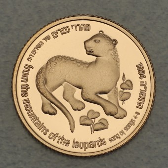 Goldmünze "1 New Sheqalim 1994 - Leopard" (Israel) Serie: Wildlife