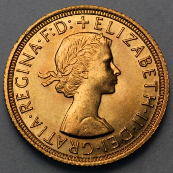 Goldmünze "1 Sovereign Elizabeth II." (1957-1968) Haarband