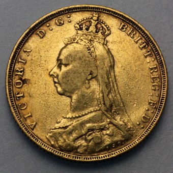 Goldmünze "1 Sovereign/Victoria m. Krone" (UK) 