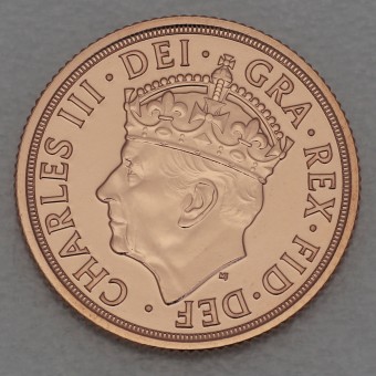 Goldmünze 1 Sovereign "Charles III." 2023 Coronation (Großbritannien)