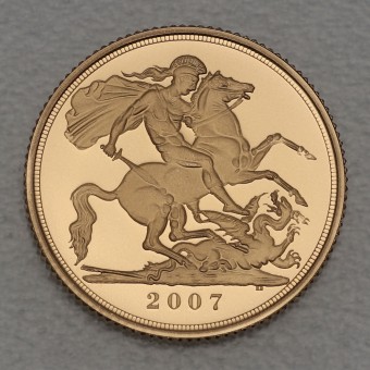 Goldmünze 1 Sovereign "Elizabeth II." 2007 (PP) (Großbritannien)
