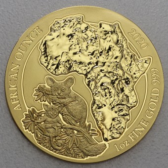Goldmünze 1oz "Bushbaby" 2020 African Ounce (Ruanda)