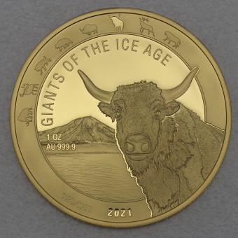 Goldmünze 1oz "Auerochse 2021" (Ghana) "Giants of Ice Age" Serie