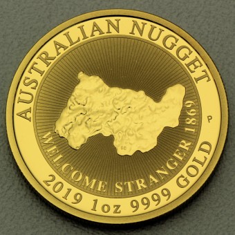 Goldmünze 1oz "Australian Nugget 2019" Welcome Stranger 1869