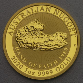 Goldmünze 1oz "Australian Nugget 2020" Hand of Faith 1980