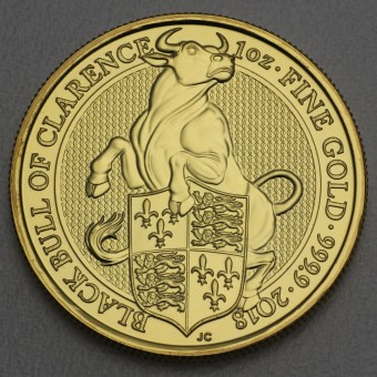 Goldmünze 1oz "Black Bull 2018 Queens Beast" 