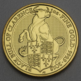 Goldmünze 1oz "Black Bull of Clarence 2018" The Queens Beasts