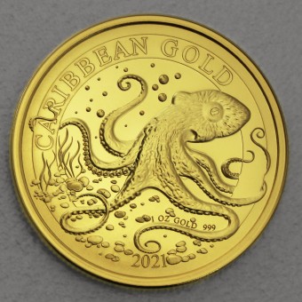 Goldmünze 1oz "Caribbean Octopus" 2021 (Barbados) 