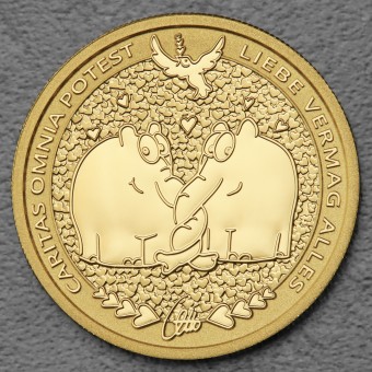Goldmünze 1oz "Caritas Omnia Potest" 2025 Ottifanten – Rüsselfanten (Tuvalu)