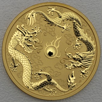 Goldmünze 1oz "Dragon+Dragon" 2020 Chinese Myths & Legends