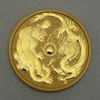 Goldmünze 1oz "Dragon+Tiger" 2019 Chinese Myths & Legends