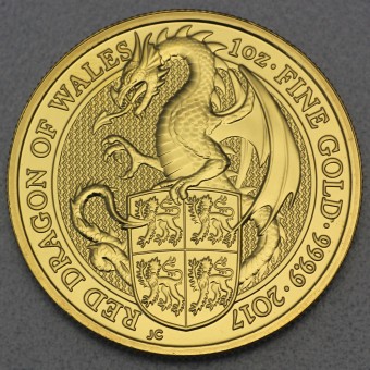 Goldmünze 1oz "Red Dragon of Wales" 2017 The Queen’s Beasts (UK)