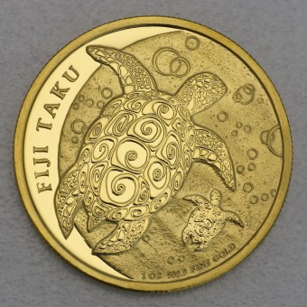 Goldmünze 1oz "Fiji Taku Schildkröte" 2013 Pacific Treasure Goldtaku (Fidschi)