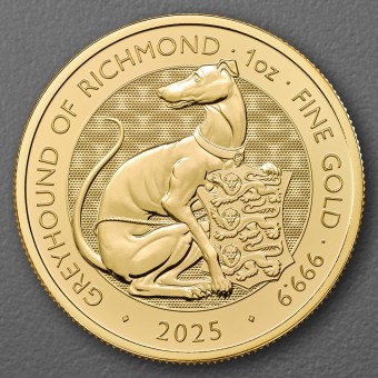 Goldmünze 1oz "Greyhound of Richmond" 2025 Royal Tudor Beasts (Großbritannien)