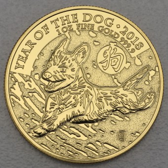 Goldmünze 1oz "Hund" 2018 Lunar – Year of the Dog (Großbritannien)