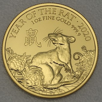 Goldmünze 1oz "Ratte" 2020 Lunar – Year of the Rat (Großbritannien)