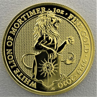 Goldmünze 1oz "White Lion of Mortimer" 2020 The Queen's Beasts (Großbritannien)