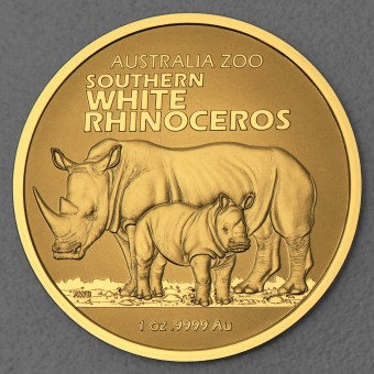 Goldmünze 1oz "Südliches Breitmaulnashorn" 2023 Australia Zoo