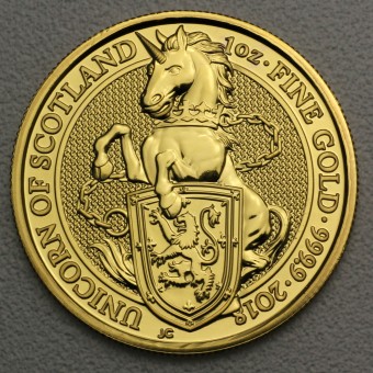 Goldmünze 1oz "Unicorn 2018 Queens Beast" 