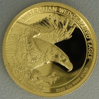 Goldmünze 1oz "Wedge-Tailed Eagle" 2020 (PP/HR) Polierte Platte, High Relief