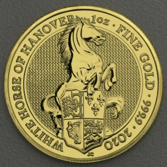 Goldmünze 1oz "White Horse of Hanover" 2020 The Queen’s Beasts (UK)