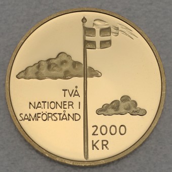 Goldmünze 2000 Kronor "Unionsupplösningen" 2005  100 Jahre Ende der Union (Schweden)