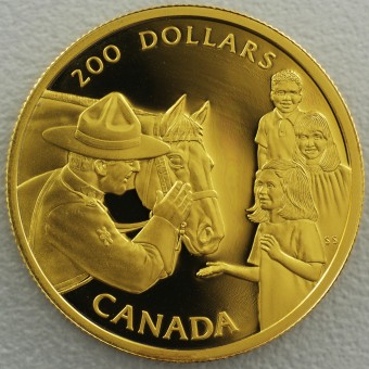 Goldmünze 200 Dollar "Mounted Police 1993" (Kanada 