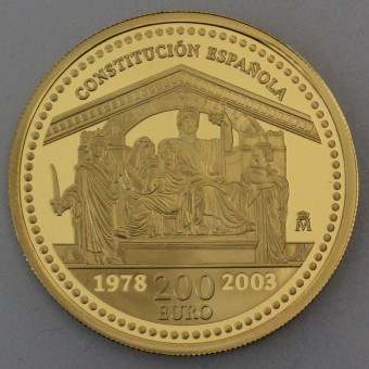 Goldmünze 200 Euro "Verfassung" 2003 (Spanien)