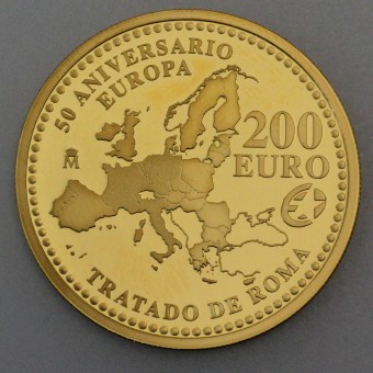 Goldmünze "200 Euro-2007 Röm. Verträge" (Spanien) 