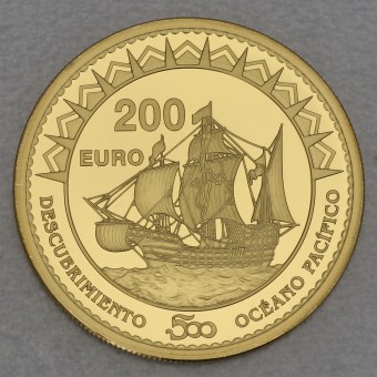 Goldmünze 200 Euro "Entdeckung Pazifiks" 2013 (Spanien)