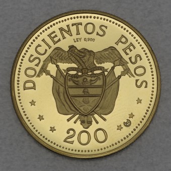 Goldmünze "200 Pesos" 1968 (Kolumbien)