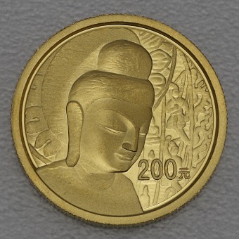 Goldmünze "200 Yuan 2010 Yungang Grotto" (China) 