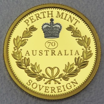 Goldmünze "Australia Sovereign 2022" (PP) Privy Mark "70"