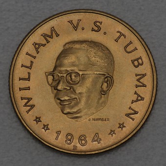 Goldmünze "20 Dollars 1964" (Liberia) Präsident William Vacanarat Shadrach Tubman