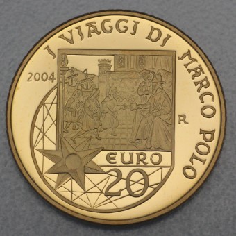 Goldmünze 20 Euro "I viaggi di Marco Polo" 2004 (PP) 750. Geburtstag Marco Polo (San Marino)