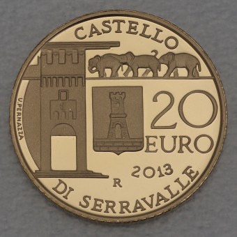Goldmünze 20 Euro "Castello di Serravalle" 2013 (PP) Architektonische Elemente (San Marino)