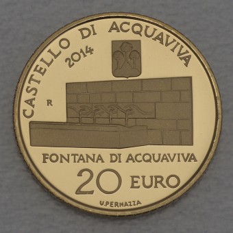 Goldmünze 20 Euro "Castello di Acquaviva" 2014 (PP) Architektonische Elemente (San Marino)