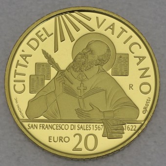 Goldmünze "20 Euro - 2022" 400. Todesjahr hl. Franz von Sales (Vatikanstadt)