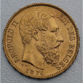 Goldmünze 20 Francs "Leopold II." (Belgien)