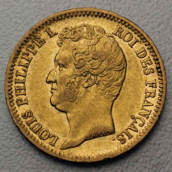 Goldmünze 20 Francs "Louis Philippe I." 1830/31 (Frankreich)