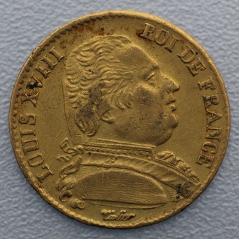 Goldmünze "20 Francs/Louis XVIII.-Uniform" (F) 