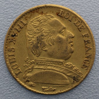 Goldmünze 20 Francs "Louis XVIII." Uniform (Frankreich)
