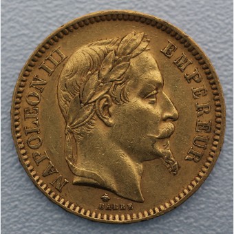 Goldmünze 20 Francs "Napoleon III." (Frankreich)