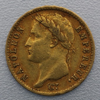 Goldmünze "20 Francs/Napoleon I. mit Kranz" (F) 