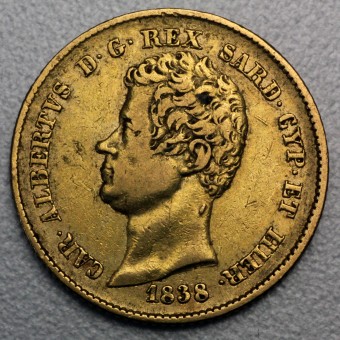 Goldmünze "20 Lire/Karl Albert-Sardinien" (Ital.) 