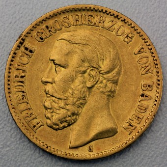 Goldmünze 20 Mark "Friedrich I." 1874-G J.187 (Baden)
