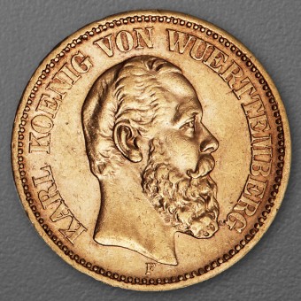 Goldmünze 20 Mark "Karl" 1872-F J.290 (Württemberg)