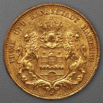 Goldmünze 20 Mark "Stadtwappen Hamburg" 1899-J J.212 (Hamburg)